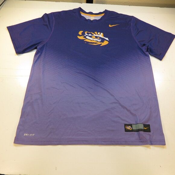 LSU FOOTBALL LOUISIANA STATE UNIVERSITY TIGERS JERSEY TEAM T SHIRT Mens L NIKE - Picture 1 of 5